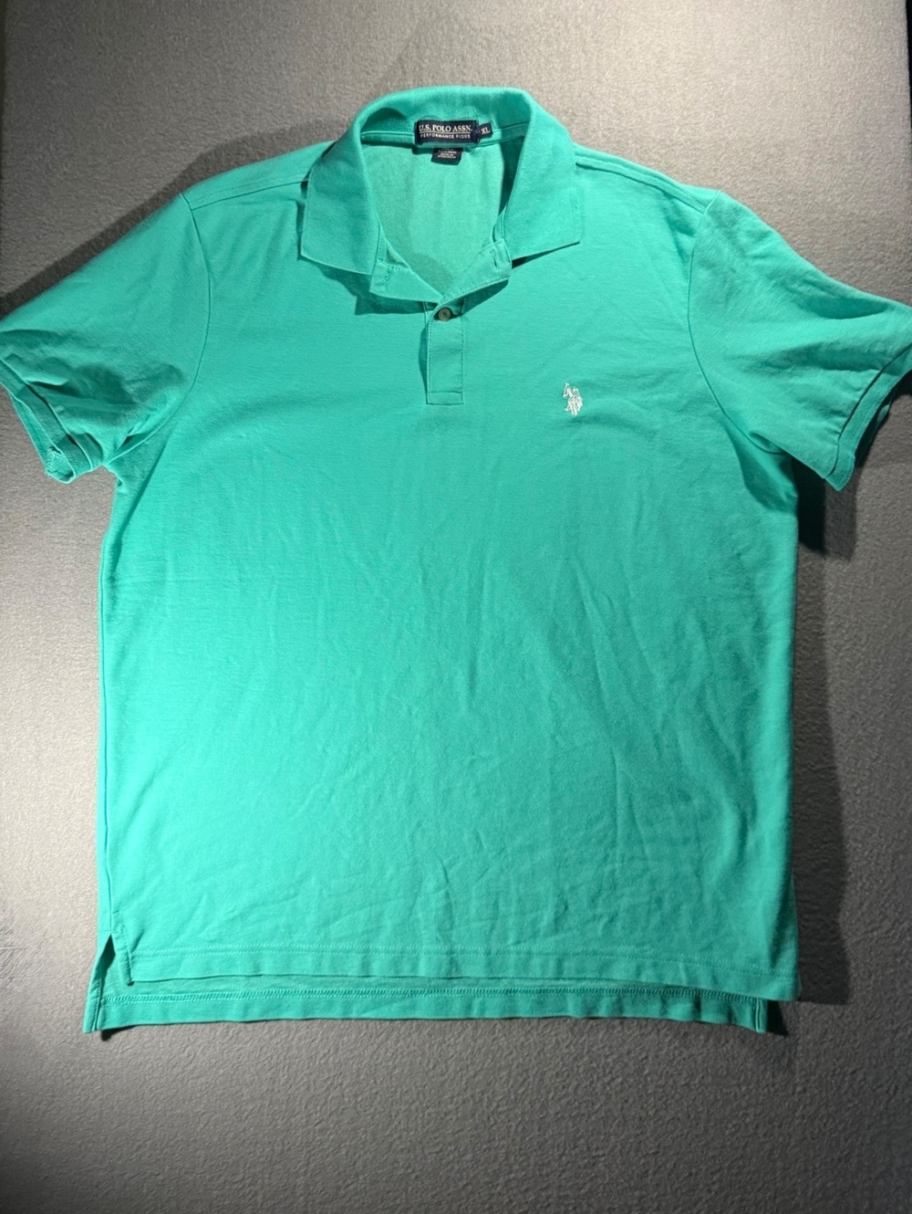 U.S. Polo Assn. Performance Pique Polo Shirt XL Turquoise